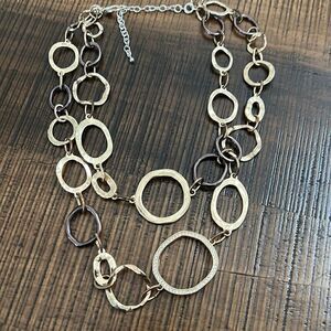 Copper looking and gold circle